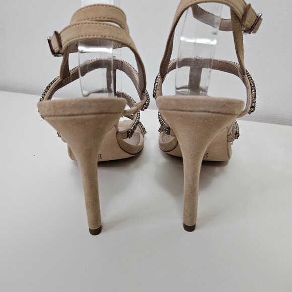 NEW Donald Pliner Winona Strappy Sandals 7.5 Crystals Stiletto Heels Nude - Picture 7 of 12
